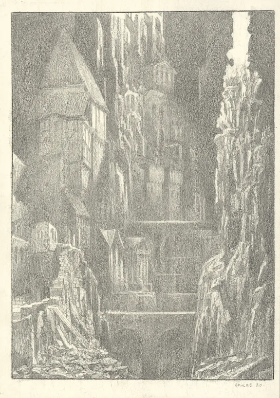 Illustration noir et blanc, Les Carnets Lovecraft, Les Rats dans les murs, Armel Gaulme