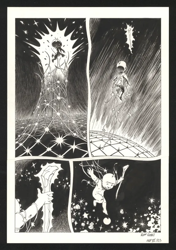 Planche noir et blanc, Le Vagabond des Étoiles , Première partie (T.1),  Riff Reb's