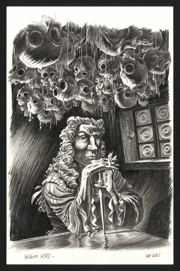 Illustration noir et blanc, Marines,  Riff Reb's
