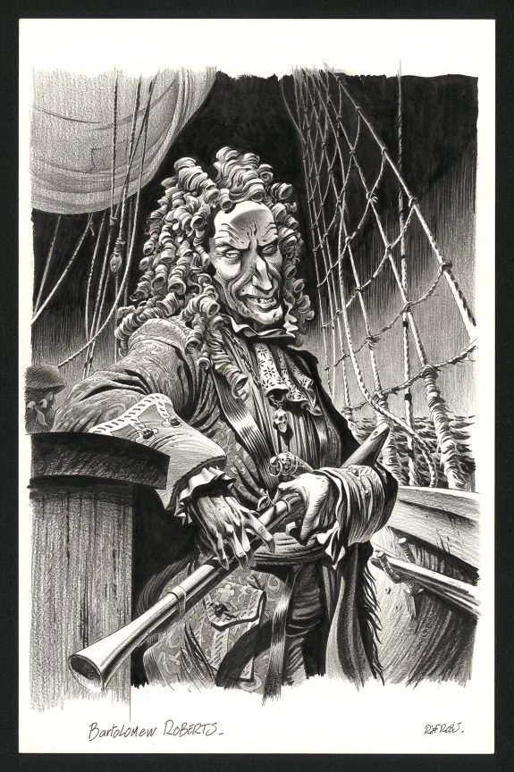 Illustration noir et blanc, Marines,  Riff Reb's