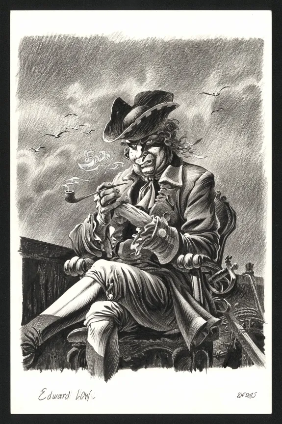 Illustration noir et blanc, Marines,  Riff Reb's