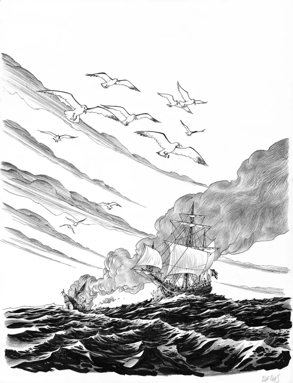 Illustration noir et blanc,  Riff Reb's