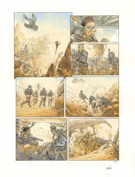 Colored original page, On Mars, Ceux qui restent (T.3),  Grun
