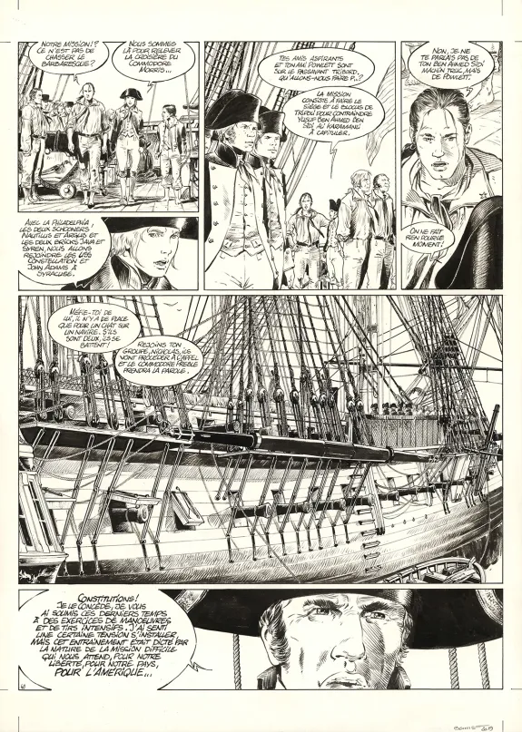 Planche noir et blanc, USS Constitution, Livre I - La Justice à terre est souvent pire qu'en mer (T.1), Franck Bonnet