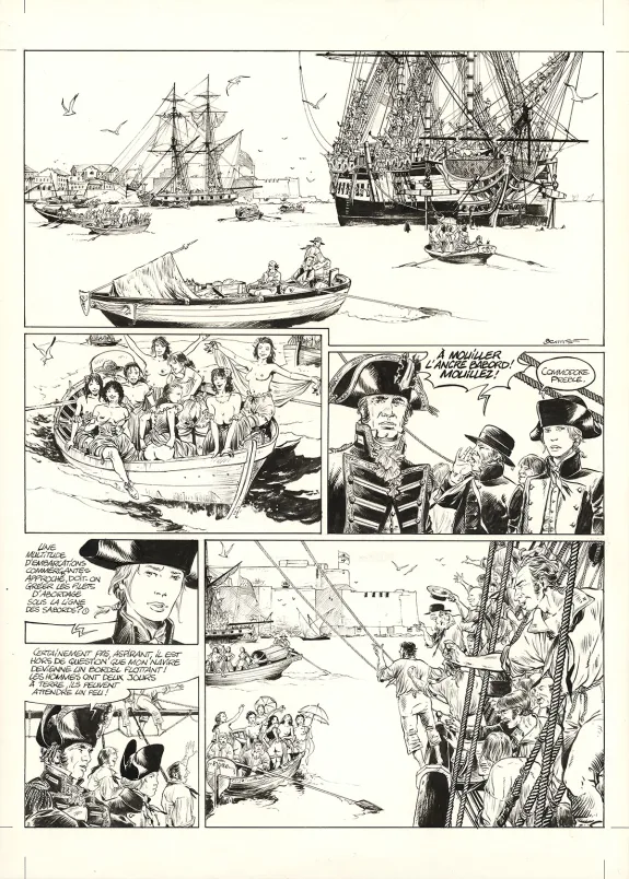 Planche noir et blanc, USS Constitution, Livre II - Il y a deux justices en mer, celle des gradés et celle des sans grades (T.2), Franck Bonnet