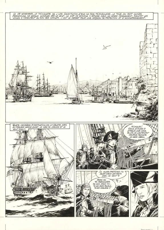 Planche noir et blanc, USS Constitution, Livre II - Il y a deux justices en mer, celle des gradés et celle des sans grades (T.2), Franck Bonnet