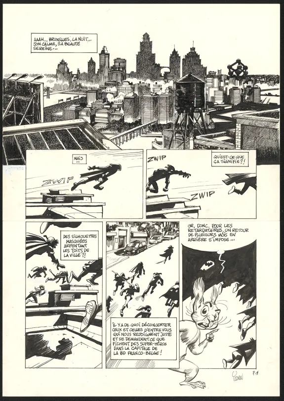 Black and white original page, SuperGroom, Héros malgré lui (T.1),  Yoann