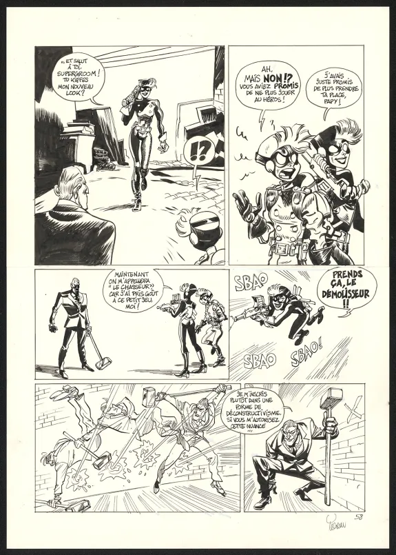 Planche noir et blanc, SuperGroom, Héros malgré lui (T.1),  Yoann