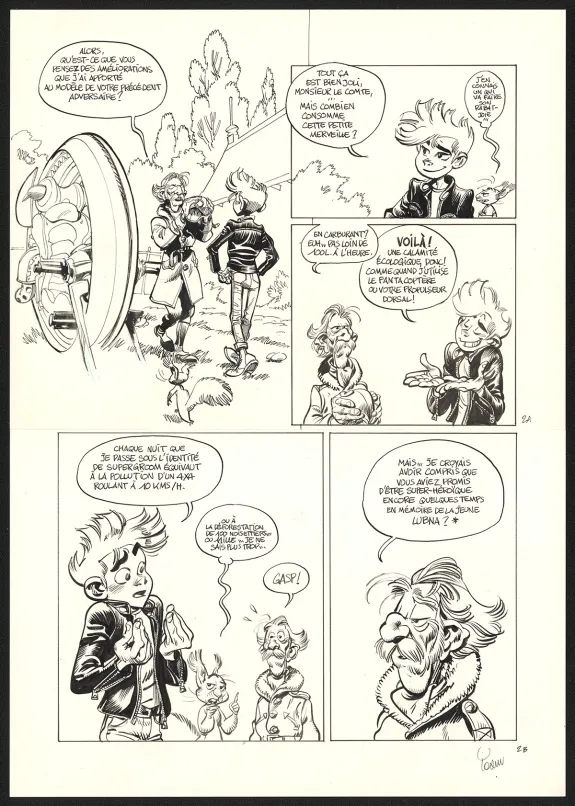 Black and white original page, SuperGroom, La Guerre olympique (T.2),  Yoann