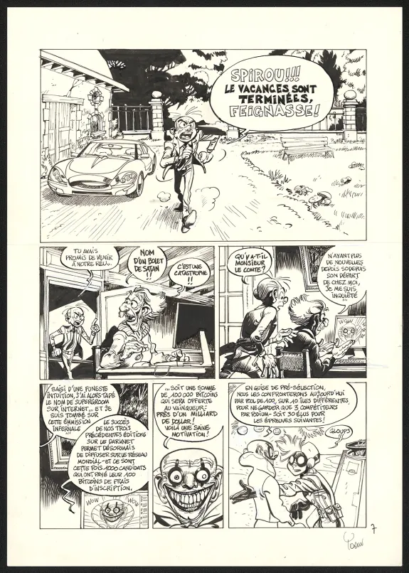 Black and white original page, SuperGroom, La Guerre olympique (T.2),  Yoann