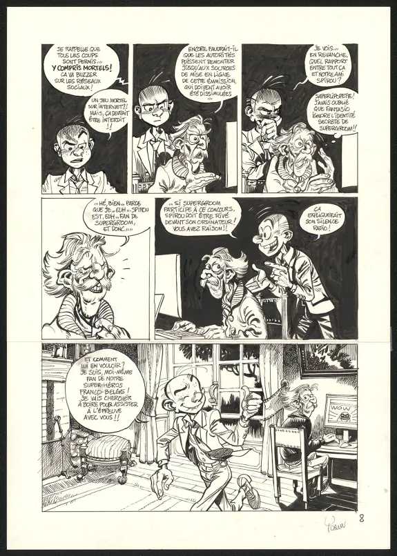 Planche noir et blanc, SuperGroom, La Guerre olympique (T.2),  Yoann