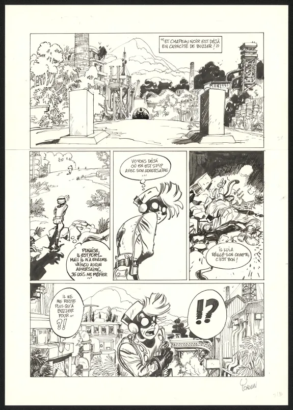 Black and white original page, SuperGroom, La Guerre olympique (T.2),  Yoann