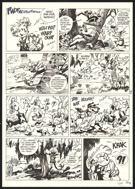 Planche noir et blanc, Spirou et Fantasio, Dans les griffes de la Vipère (T.53),  Yoann
