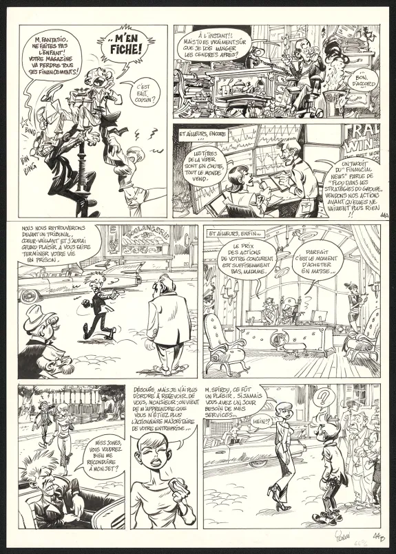 Black and white original page, Spirou et Fantasio, Dans les griffes de la Vipère (T.53),  Yoann