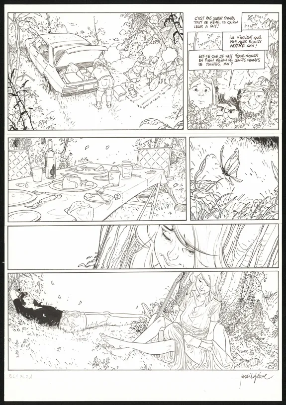 Black and white original page, Les Beaux étés, Cap au Sud ! (T.1), Jordi Lafebre