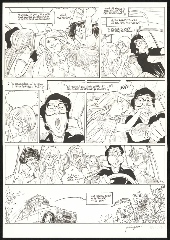 Black and white original page, Les Beaux étés, Cap au Sud ! (T.1), Jordi Lafebre