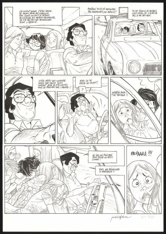 Black and white original page, Les Beaux étés, Cap au Sud ! (T.1), Jordi Lafebre