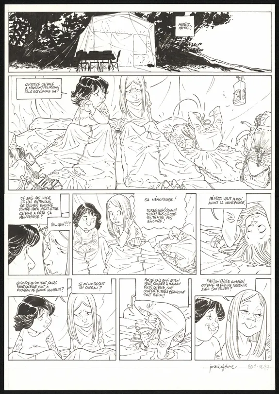 Black and white original page, Les Beaux étés, Cap au Sud ! (T.1), Jordi Lafebre