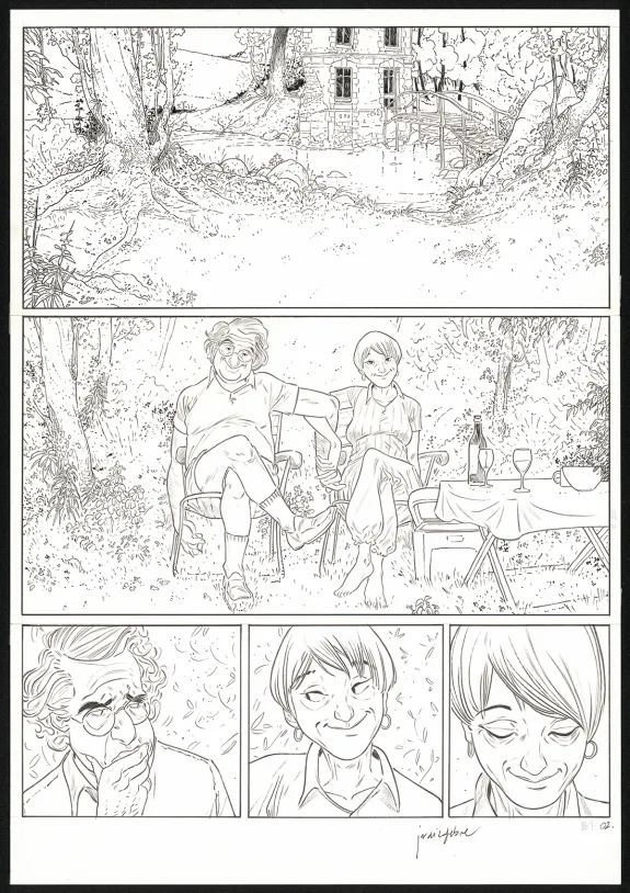 Black and white original page, Les Beaux étés, Cap au Sud ! (T.1), Jordi Lafebre