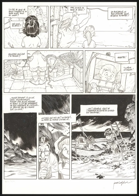 Black and white original page, Les Beaux étés, La Calanque (T.2), Jordi Lafebre