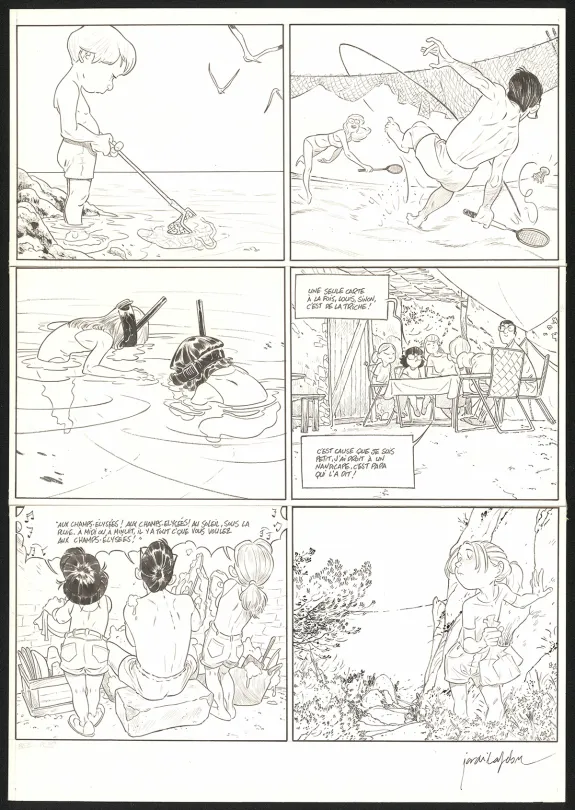 Planche noir et blanc, Les Beaux étés, La Calanque (T.2), Jordi Lafebre