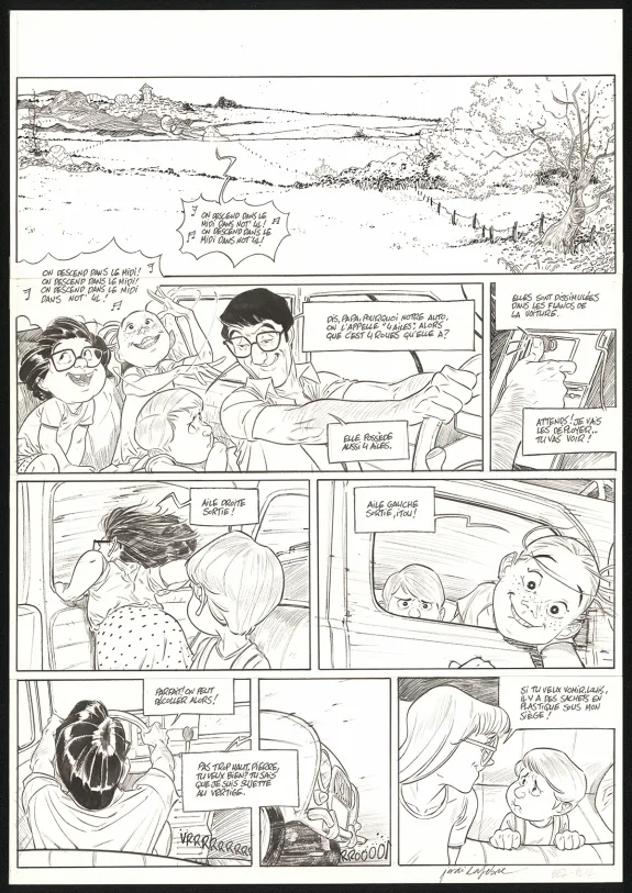 Black and white original page, Les Beaux étés, La Calanque (T.2), Jordi Lafebre