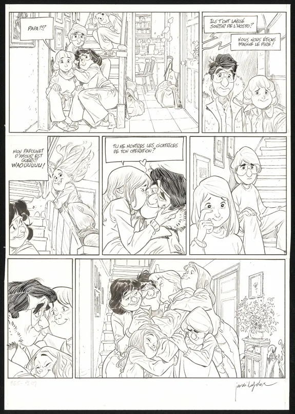Black and white original page, Les Beaux étés, La Fugue (T.5), Jordi Lafebre