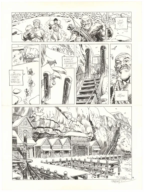 Planche noir et blanc, Asgard, Le Serpent-Monde (T.2), Ralph Meyer