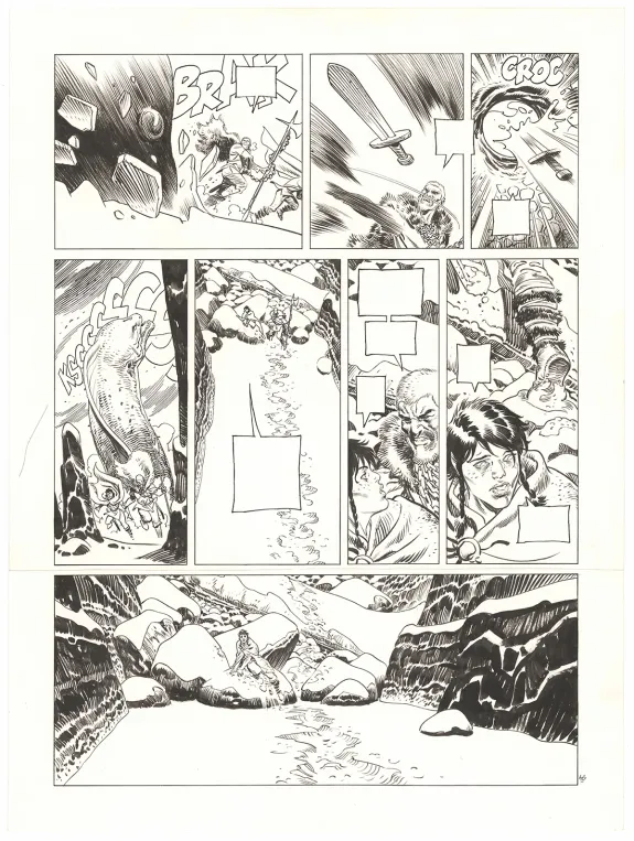 Planche noir et blanc, Asgard, Pied-de-fer (T.1), Ralph Meyer