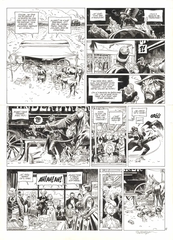 Planche noir et blanc, Undertaker, L'Indien blanc (T.5), Ralph Meyer