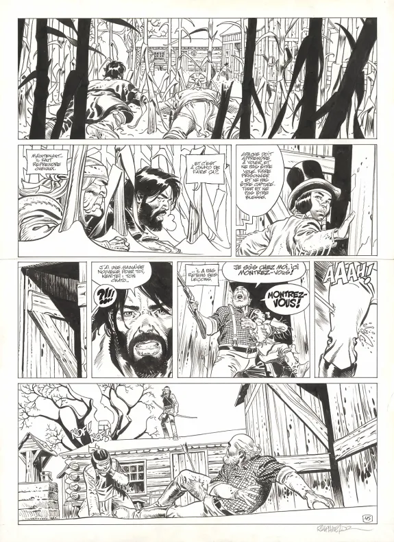 Planche noir et blanc, Undertaker, L'Indien blanc (T.5), Ralph Meyer