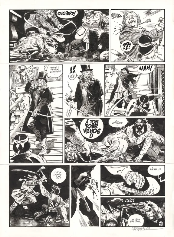 Planche noir et blanc, Undertaker, Salvaje (T.6), Ralph Meyer