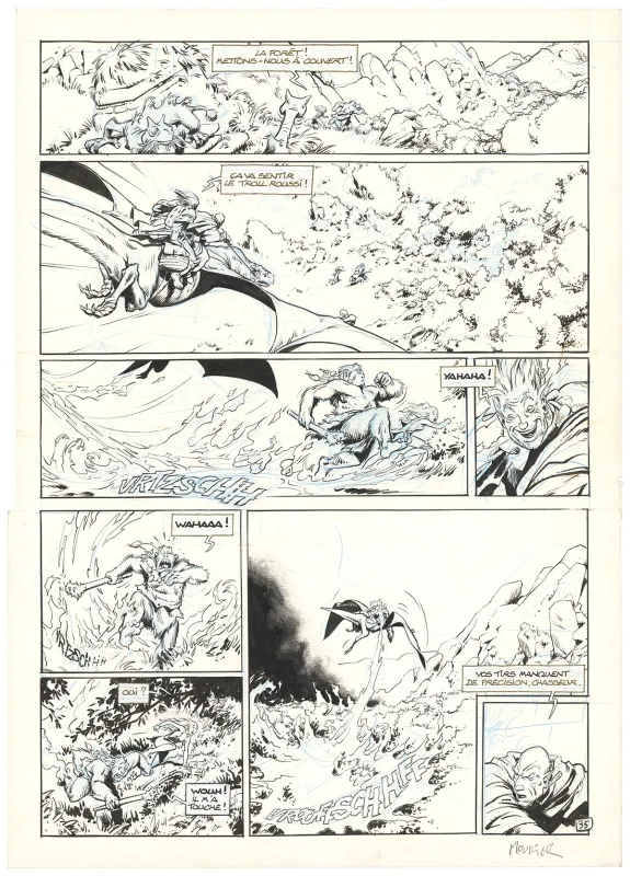 Planche noir et blanc, Trolls de Troy, Histoires trolles (T.1), Jean-Louis Mourier