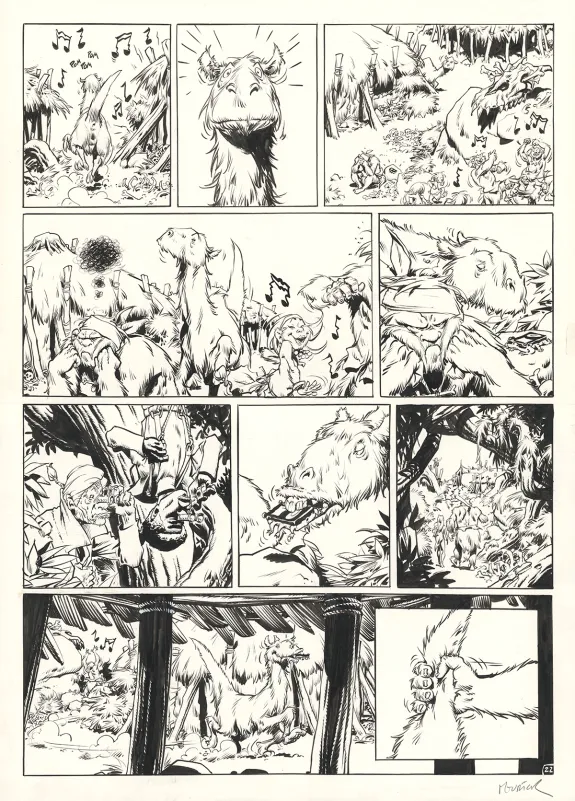 Planche noir et blanc, Trolls de Troy, Rock'N'Troll Attitude (T.8), Jean-Louis Mourier