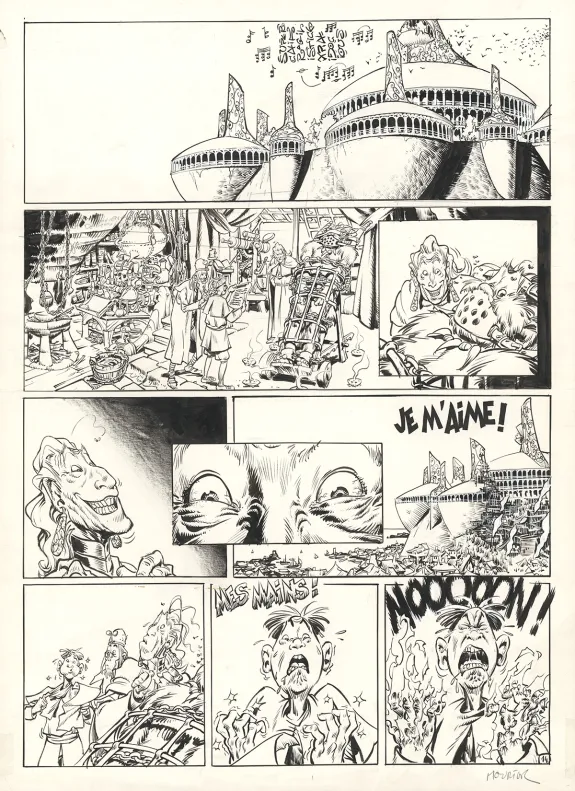 Planche noir et blanc, Trolls de Troy, Jean-Louis Mourier