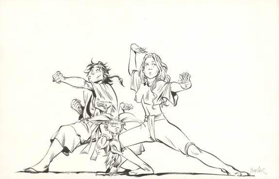 Illustration noir et blanc, Trolls de Troy, Jean-Louis Mourier