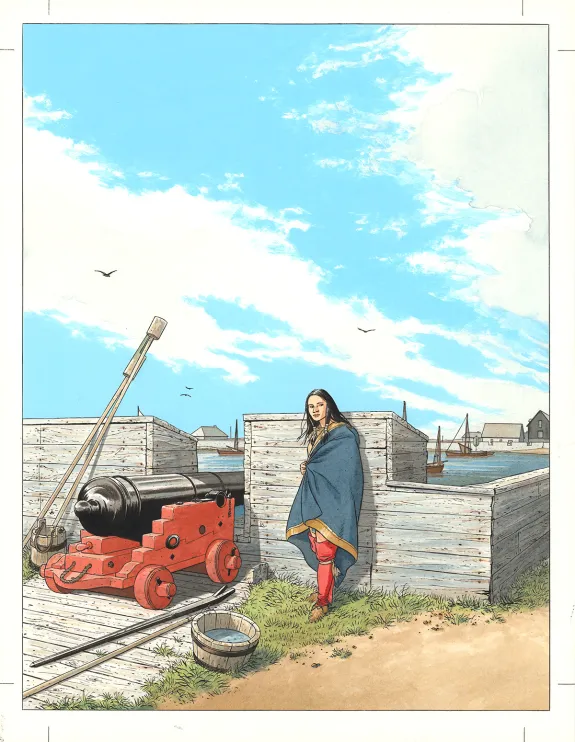 Illustration couleur, L'Épervier, La Princesse indienne (T.10), Patrice Pellerin