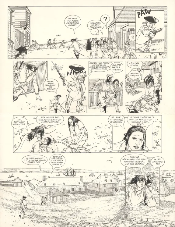 Planche noir et blanc, L'Épervier, La Princesse indienne (T.10), Patrice Pellerin