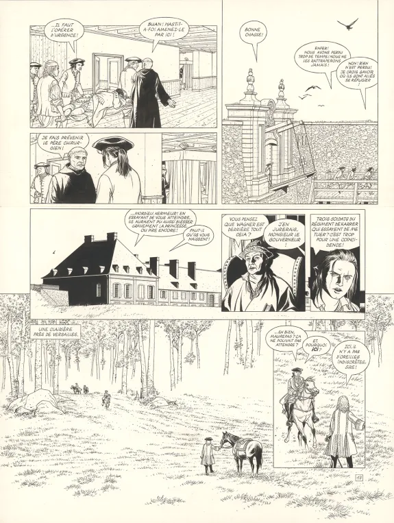Planche noir et blanc, L'Épervier, La Princesse indienne (T.10), Patrice Pellerin