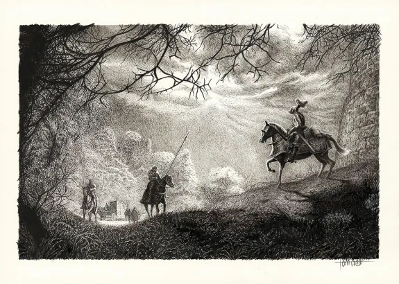 Illustration noir et blanc, Le Chien de Guerre et la Douleur du monde, Tom Cuzor