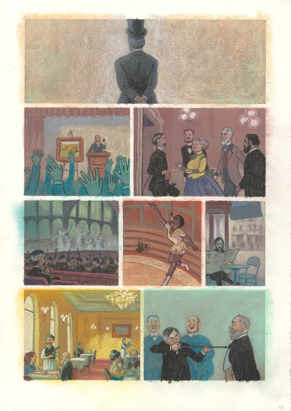 Colored original page, Degas, La Danse de la Solitude,  Efa