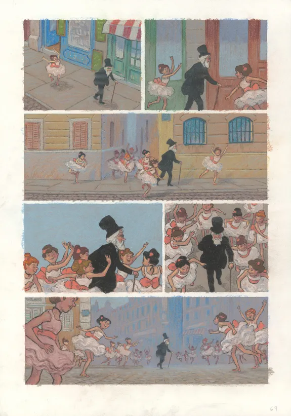 Colored original page, Degas, La Danse de la Solitude,  Efa