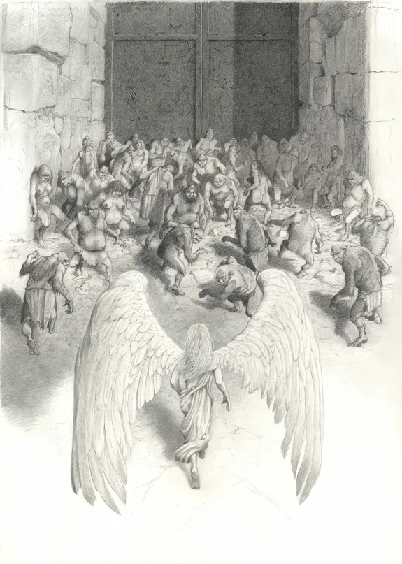 Planche noir et blanc, L'Enfer de Dante, Paul & Gaëtan Brizzi