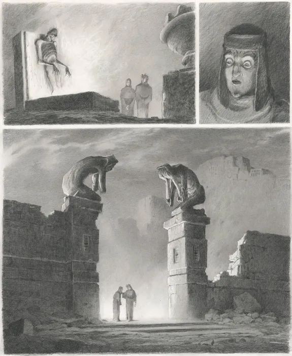 Planche noir et blanc, L'Enfer de Dante, Paul & Gaëtan Brizzi