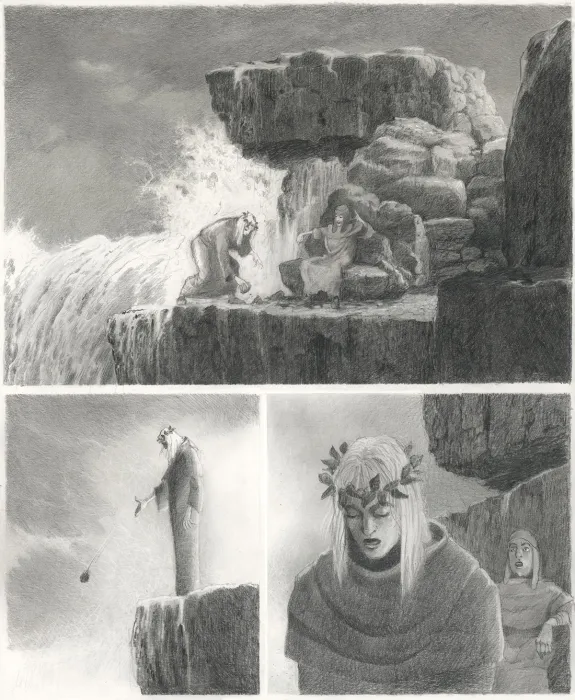 Black and white original page, L'Enfer de Dante, Paul & Gaëtan Brizzi