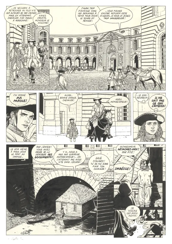 Planche noir et blanc, L'Épervier, La Mission (T.7), Patrice Pellerin