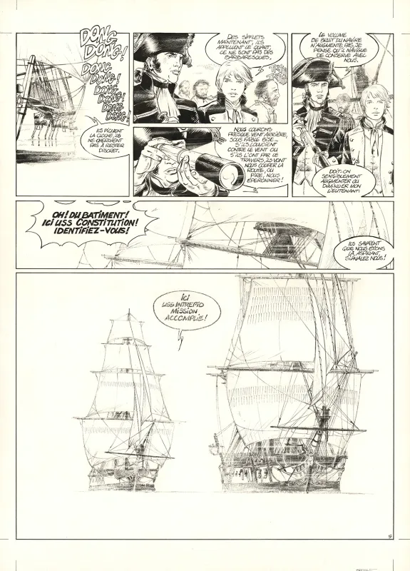 Planche noir et blanc, USS Constitution, Livre II - Il y a deux justices en mer, celle des gradés et celle des sans grades (T.2), Franck Bonnet