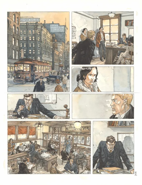 Colored original page, Notre Amérique, Les Révolutions meurent en automne (T.4),  Maël