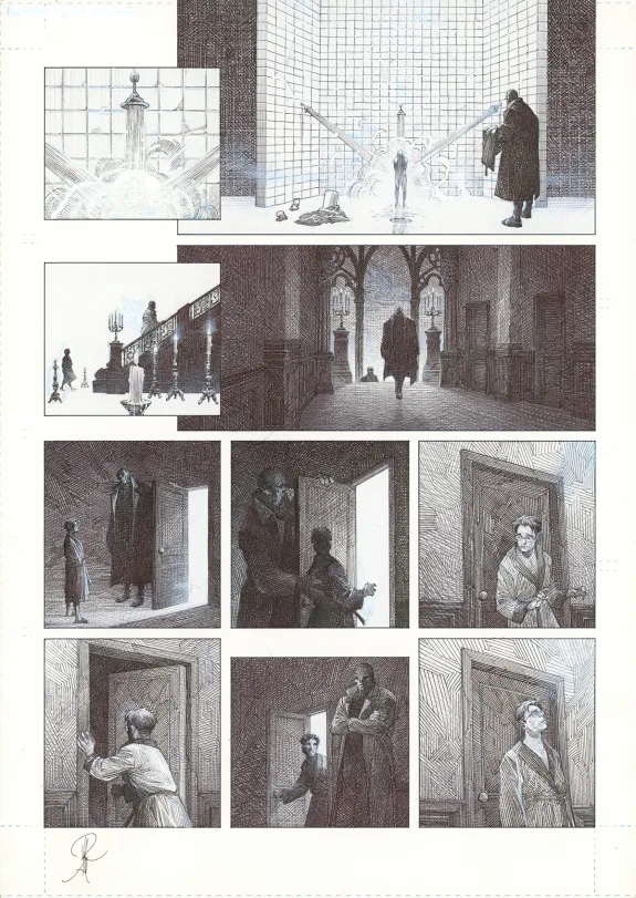 Planche noir et blanc, La Mort vivante, Alberto Varanda