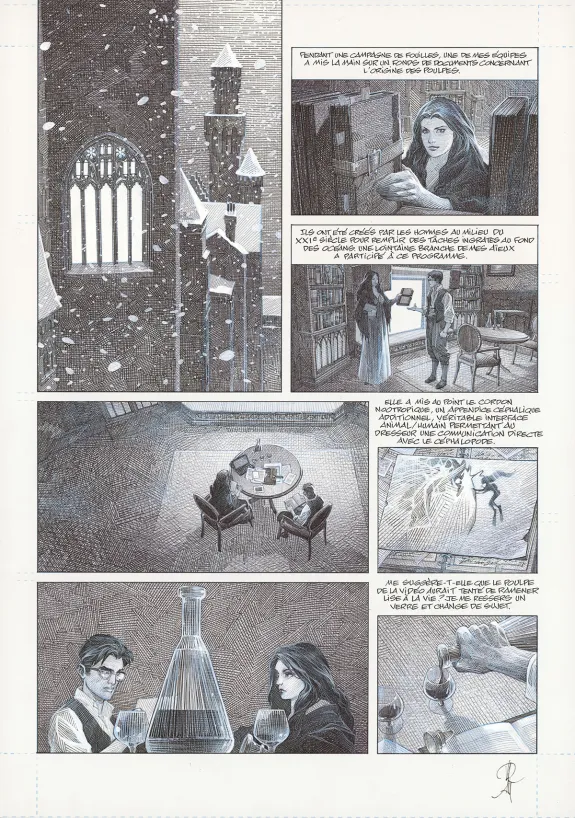 Planche noir et blanc, La Mort vivante, Alberto Varanda
